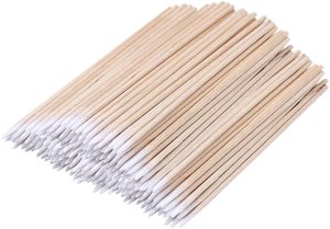 100 Pezzi/Busta Bastoncini Cotonati in Legno per Cosmetici Trucco Permanente Salute Novità Pulizia Orecchie e Gioielli Bastoncini con Punta in Cotone - Product Image 2