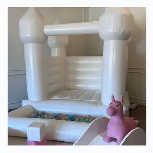 Mini casa di rimbalzo gonfiabile bianca bianca per la casa di rimbalzo bianca dei bambini del bambino con il pozzo della palla