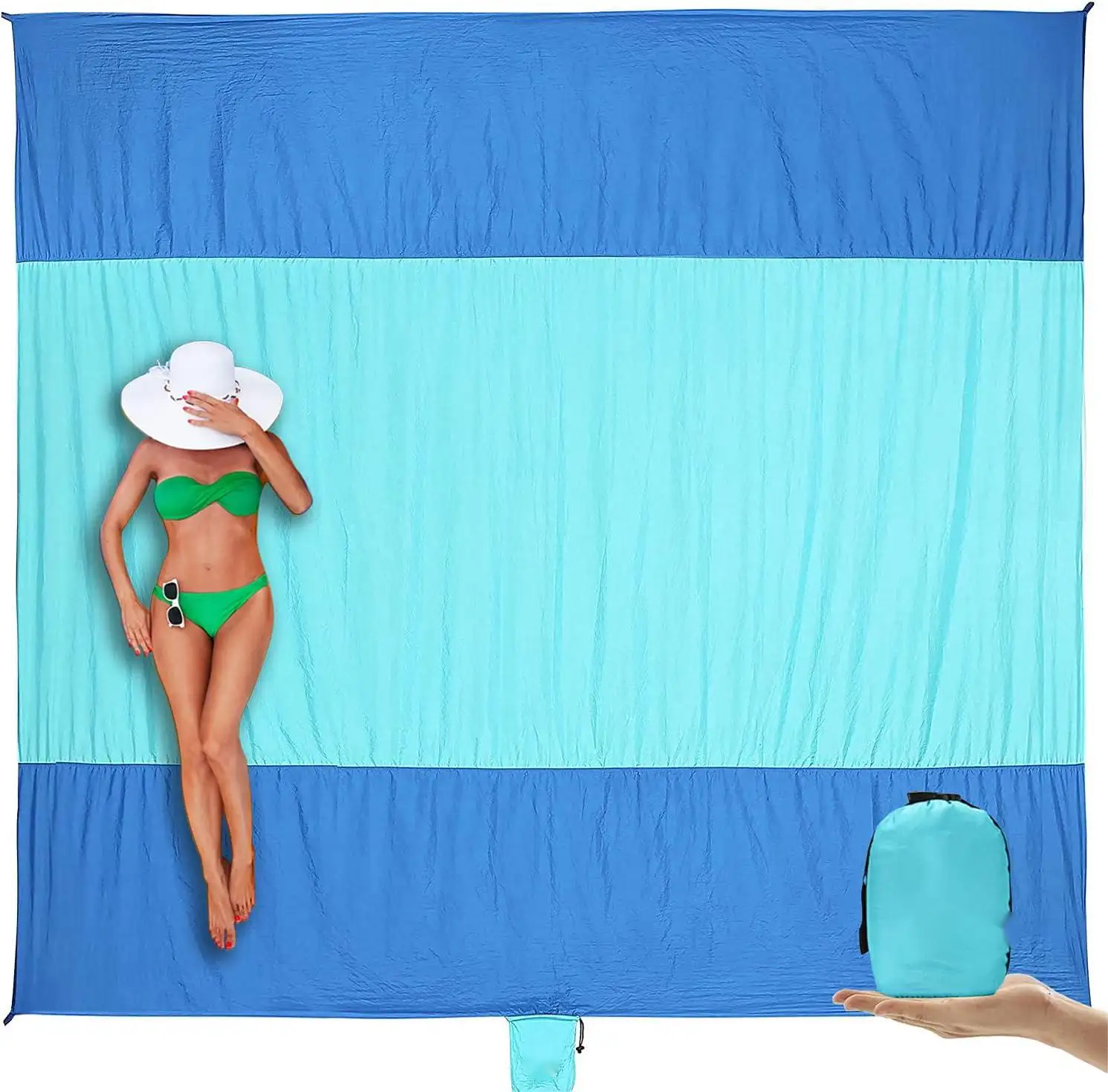 Пляжное одеяло с защитой от песка водонепроницаемый Пляжный коврик для детского бассейна на открытом воздухе одеяло с переносной сумкой