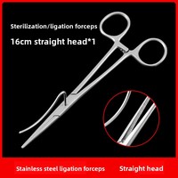 Pince de ligature ovarienne vétérinaire pour chat et chien, en acier inoxydable médical, à tête droite/courbée, pince fixe