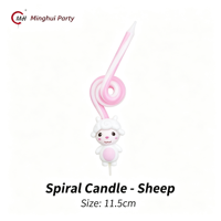 Minghui Party Spiralförmige Geburtstagskerze 11,5cm Niedliche Tierkreiszeichen Tortendekoration Kerze für Kindergeburtstag Partydekoration