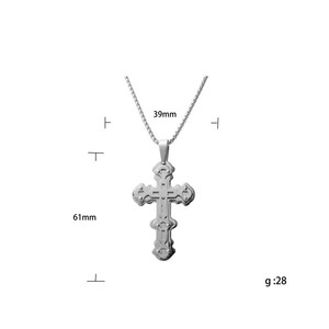 Men's Stainless Steel <b>Cross</b> Pendant Necklace Geometric Design Punk Retro Style 12080 - Product Image 4