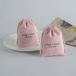 Bolsa de Regalo de Lujo con Cordón y Logotipo Personalizado, Portátil, de Tela de Algodón - Product Image 5