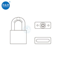 Accessoires de quincaillerie de porte, cadenas en acier inoxydable, antirouille, cadenas de sécurité de 60 mm avec clés pour porte métallique