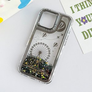 Glitter Quicksand Liquid Funda rígida de cuerpo completo para iPhone 15 Pro Max Front Pc Frame Phone CASE para iPhone 14 <span class=keywords><strong>78</strong></span> Plus 13 12 Xsr 11 - Product Image 4