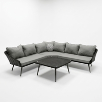 Ensemble de salon de jardin en rotin tressé moderne à trois pièces avec chaise longue et petite table pour salon et jardin
