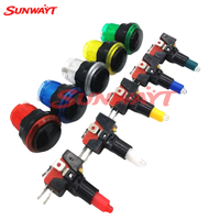 Kit de boutons poussoirs de remplacement en plastique 12V noirs avec éclairage LED et interrupteur Miro pour machines de jeux d'arcade à monnayeur