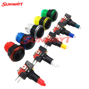 Kit de Botones de Repuesto para Máquinas de Juegos Arcade que Funcionan con Monedas, Botón de Presión con Tapa Negra, Iluminación LED, Interruptor Miro - Product Image 5