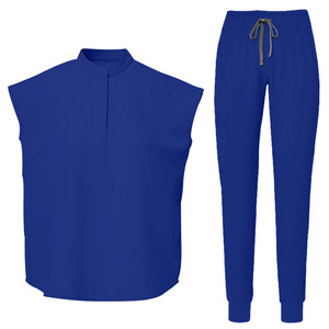 Plus Size Stretchy Women Medical Scrub Uniform Casual Summer Solid Color Thin Workwear For Doctor <b>Nurse</b> Beauty Salon Staff - Product Image 3