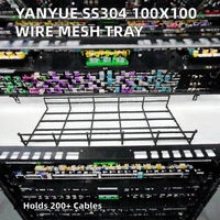Panier à câbles en treillis métallique ouvert en acier inoxydable 304 avec revêtement en poudre noire pour la gestion et la pose des câbles dans les centres de données