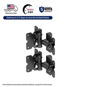 Kit de quincaillerie pour charnières de portail réglables SS304 en stock local aux États-Unis avec outil de réglage de l'ouverture, charnières à fermeture automatique pour portails en vinyle/bois - Product Image 1