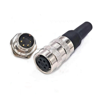 Connecteur rond mâle-femelle en laiton nickelé M16 IP68 étanche 10A 300V pour automatisation industrielle 4P Câble moulé