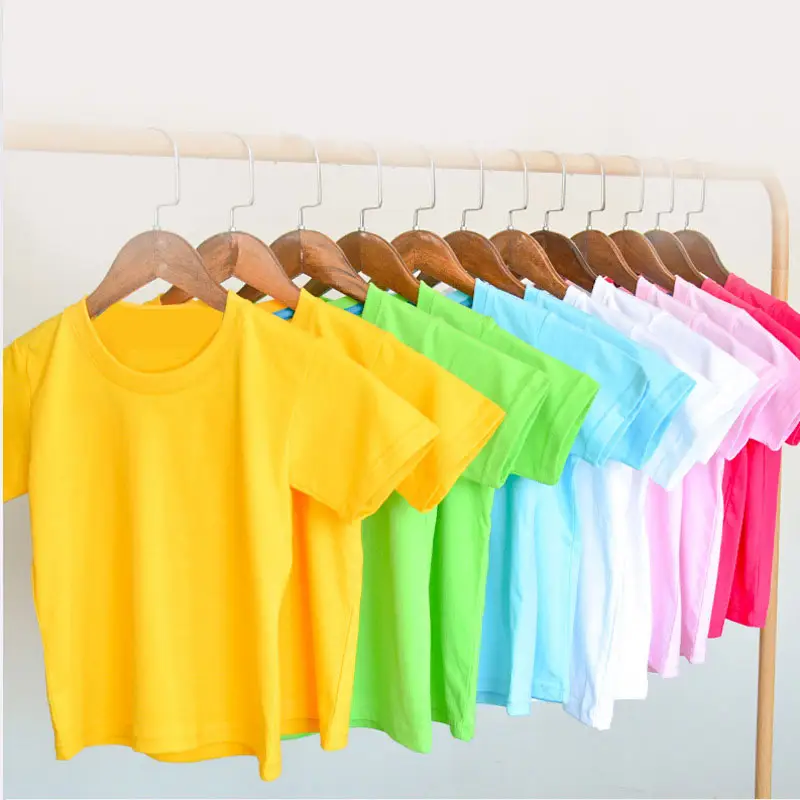 Children Short Sleeve T-Shirt Custom Logo Printing Cotton Fabric Blank Kids Baby Girl Boy T shirts