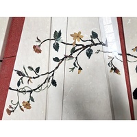 Villa de luxe d'intérieur Beige à jet d'eau fleur en pierre naturelle, marches d'escalier et rehausseurs, conception d'escalier en marbre