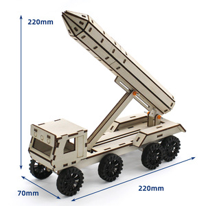 Kit de modelo de camión lanzamisiles de madera para niños, juguete de ensamblaje DIY para educación científica, operación manual para niños de 7 a 9 años - Product Image 4