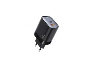 Chargeur mural double port <span class=keywords><strong>USB</strong></span> + type C de haute qualité 45 W à charge ultra-rapide pour ordinateur <span class=keywords><strong>portable</strong></span>, téléphone, tablette, alimentation - Product Image 4