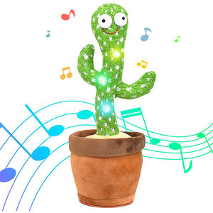 Juguetes de cactus bailando repetir canciones en inglés juguetes de cactus de peluche juguete de peluche de cactus parlante con luz LED para niños - Product Image 1