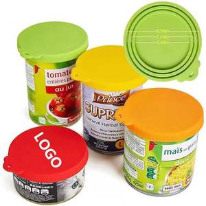 Tutup makanan silikon kalengan hewan peliharaan dengan sendok <span class=keywords><strong>3</strong></span>-in-1 tutup segel makanan kucing peliharaan segar & tutup makanan anjing cocok untuk 2.5-<span class=keywords><strong>3.3</strong></span> inci mangkuk anjing - Product Image 1