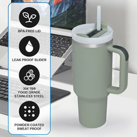 Gobelet isotherme personnalisé Beauchy en acier inoxydable de 40 oz avec poignée en silicone et paille, nouvelle version 2.0, mug de voyage de 40 oz