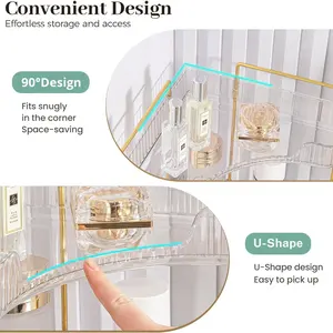 ที่จัดเก็บน้ำหอมแบบคลาสสิกถาดวางอุปกรณ์ในห้องน้ำที่ช่วยประหยัดพื้นที่เหมาะสำหรับโต๊ะเครื่องแป้งในห้องน้ำที่จัดระเบียบในห้องครัวมุมห้องน้ำ - Product Image 4