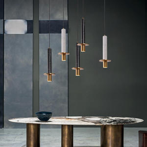Lampada a Sospensione Moderna in Marmo Naturale Bianco e Nero per Cucina, Arredamento Casa, Bar e Isola - Product Image 5