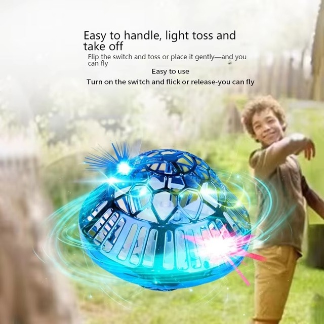 LED Light UFO Flying Ball Toy 360 Degree Rotating Hover Boomerang Spinner Mini Drone Indoor Outdoor Game Gift Magic Flying Ball
