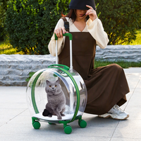 Vente en gros de valises transparentes personnalisées pour animaux de compagnie, transporteurs pour chiens, valises à roulettes pour voyages en plein air, pour chats et chiens, chariot pour animaux de compagnie, poussette pour chats