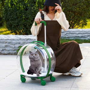 Transportadora de Mascotas <span class=keywords><strong>Transparente</strong></span> Personalizada al por Mayor, <span class=keywords><strong>Maleta</strong></span> con Ruedas para Viajes al Aire Libre para Perros y Gatos, Carrito para Mascotas, Cochecito para Gatos - Product Image 4