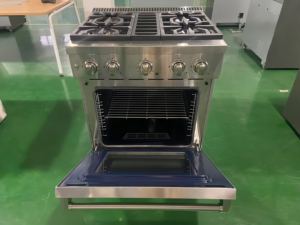 Cuisinières à convection en acier inoxydable de 30 pouces, 4 brûleurs, 4,63 pieds cubes Four à poser autonome à triple porte vitrée pour usage domestique - Product Image 5