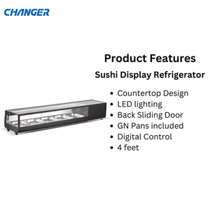 Refrigerador Exhibidor de <span class=keywords><strong>Sushi</strong></span> para Mostrador, Vitrina Comercial, Refrigerador de Mesa, Equipo de Catering para Hostelería - Product Image 5