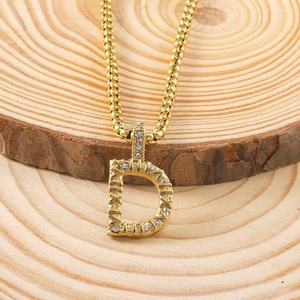 Venta caliente moda Acero inoxidable inicial colgante circón con incrustaciones de circón <span class=keywords><strong>capital</strong></span> 26 letras collar - Product Image 5