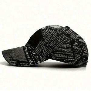 <b>Hats</b> <b>Men</b> and Women Spring Summer Fashion Retro Newspaper Baseball Cap Korean Outdoor Sports <b>Sun</b> Protection Cap - Product Image 2