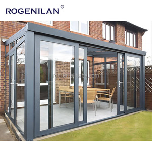 Rogenilan Villa véranda électrique panoramique couverture de patio toit étanchéité terrasse structure en acier verre trempé véranda personnalisation - Product Image 5