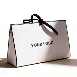 Customized Handmade Art Paper Bags with Embossing Digital Printing and <b>Ribbon</b> for Candle Craft Gift Packaging Custom Logo - Product Image 1