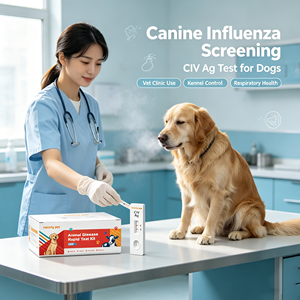 Kits de test rapide de la bandelette de dépistage de l'antigène du virus de la <span class=keywords><strong>grippe</strong></span> canine (CIV) à haute précision pour chiens, pour usage domestique et hospitalier - Product Image 2