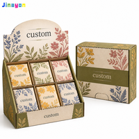 Boîte de présentation personnalisée pour six savons en barre, prête à la vente, en carton pour l'emballage de savons artisanaux