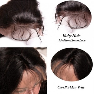 Nouveaux produits : Perruque indienne en cheveux vierges non traités, qualité 10A, la meilleure qualité, avec baby hair, perruque complète en dentelle, ondulée (Body Wave) - Product Image 2