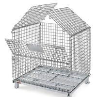 Palettes métalliques robustes à grille de fil, empilables avec verrouillage, caisses de stockage pour entrepôt, boîtes de rangement OEM en acier à faible teneur en carbone