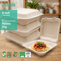 Contenant alimentaire jetable en bagasse de canne à sucre biodégradable, étanche, résistant à la graisse et compatible micro-ondes, pour vente en gros