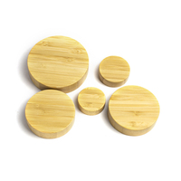 Venta Caliente de Fábrica, Botella de Especias de Lujo Personalizada, 61 mm, 80 mm, Tapa de Madera, Tapa de Bambú Real, Botella Cosmética, Tapa de Madera, Tapa de Bambú