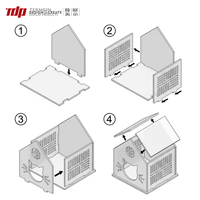 TERMEIN Luxe 50cm de hauteur, style villa, mobilier moderne en kit, cage à chat en acrylique, maison pour animaux de compagnie pour intérieur