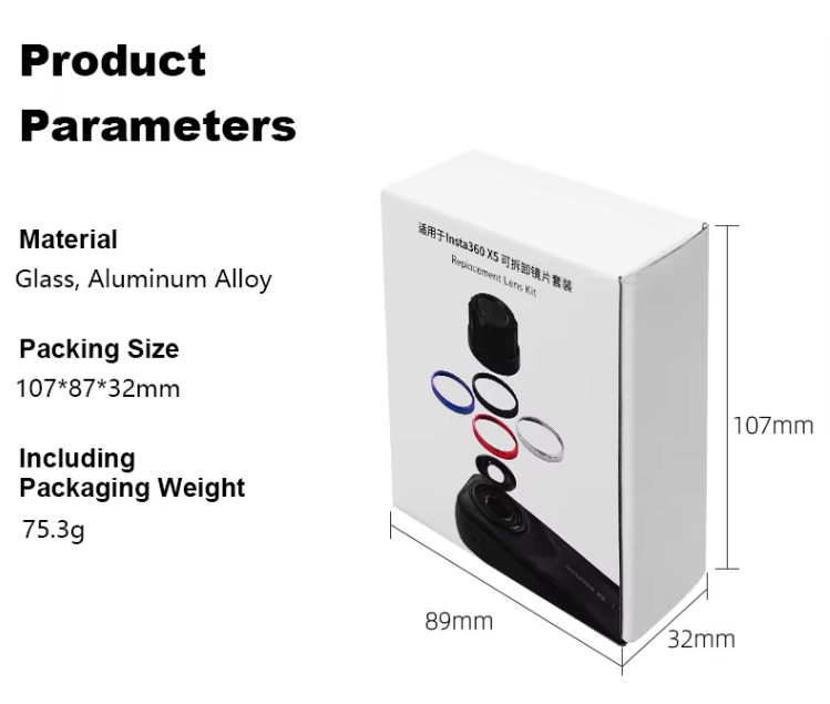 HONGDAK for Insta360 X5 Replacement Lens Kit- DIY Repair Lens for Enhanced Photography Action Camera Accessories