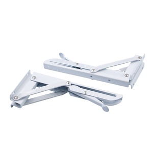 Étagère murale d'angle en forme de L Temax ZD11K, robuste, pliable, supports - Product Image 1