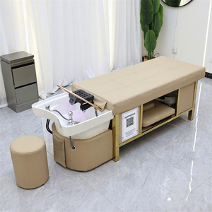 เตียงสระผมสำหรับร้านเสริมสวย รุ่นมืออาชีพ ทันสมัย ทนทาน พร้อมเครื่องอบไอน้ำ สำหรับศูนย์เสริมสวย - Product Image 1