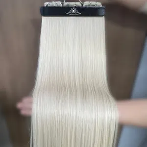 White Platinum Flat Wefts 100% Human Hair Extensiones Cabello Natural Virgin Remy 12A European Russian Hair Weft Extension