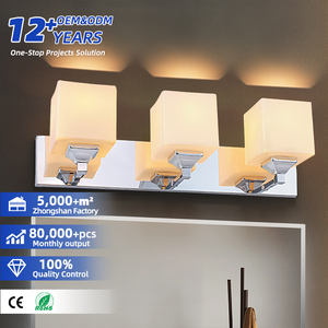 Applique murale LED au design moderne, étanche IP44, pour salle de bain, miroir intérieur, E26, en acier inoxydable, pour hôtel, éclairage de miroir - Product Image 1