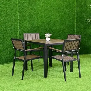 Лучшее качество деревенский алюминиевый специальный дизайн, мебель для патио, обеденный стол и стулья, чугунный садовый обеденный набор