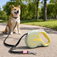 Nouvelle laisse en plastique pour animaux de compagnie, corde de traction pour chien, dispositif de traction en silicone, revêtement en caoutchouc, chaîne rétractable automatique réfléchissante pour la promenade