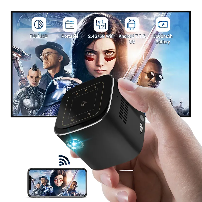 HOTACK high quality mini smart DLP projector outdoor portable movie projecteur wireless android pico video projectors 4K