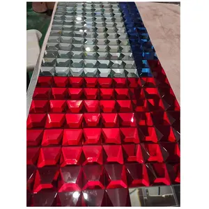 Мозаика кристаллическая стеклянная плитка перегородка серебряное покрытие твердые стеклянные кирпичи 150x150x30 мм красный синий прозрачный стеклянный кирпич блок поставщиков